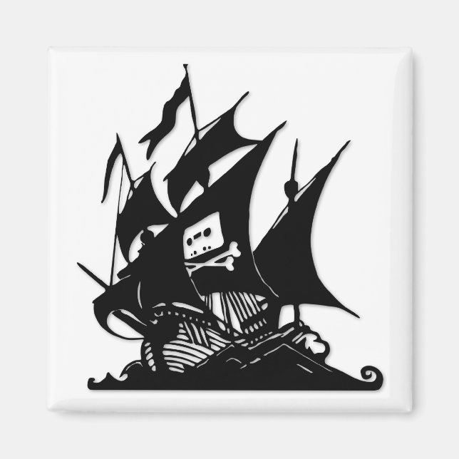 Imán El barco con el logo de Pirate Bay (Frente)