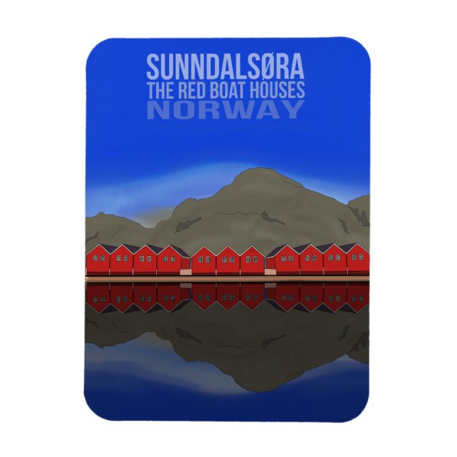 Imán El Barco Rojo Casas Sunndalsøra Noruega (Vertical)