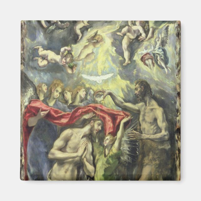 Imán El bautismo de Cristo, c.1597 (aceite sobre lienzo (Frente)