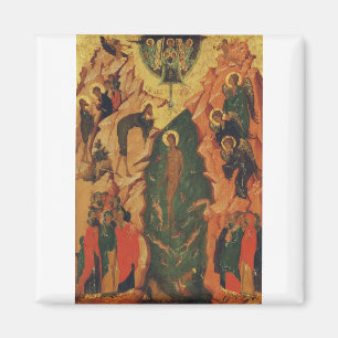Imán El bautismo de Jesucristo icono bizantino