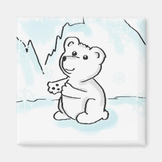 Imán El bebé del oso polar del dibujo animado necesita