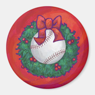 Imán El béisbol en la corona roja