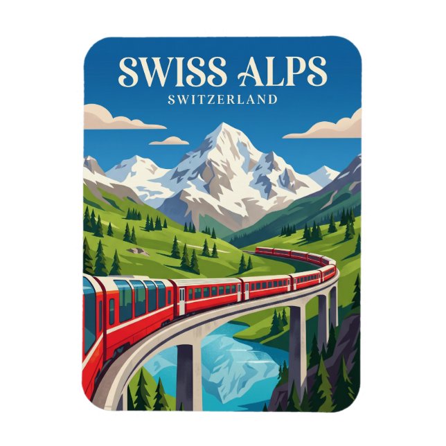 Imán El Bernina Express (Alpes suizos) Suiza (Vertical)