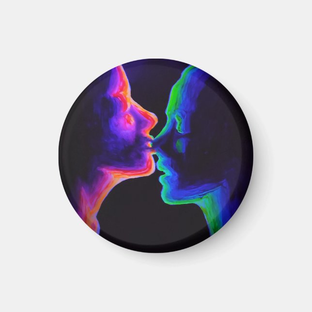 Imán El beso con la luz ultravioleta (Frente)