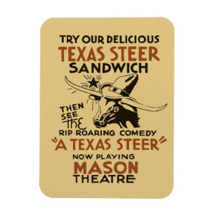 Imán El bocadillo y el teatro retros del buey de Tejas