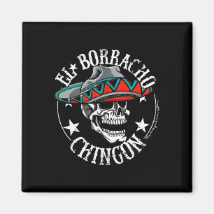 Imán El Borracho Chingon Cráneo Mexicano De Azúcar Cinc