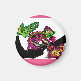 Imán El bosque lluvioso Chameleon divertido