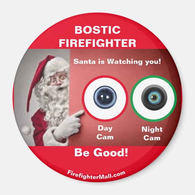 Imán El BOSTIC FIREFIGHER Santa está observando (Frente)