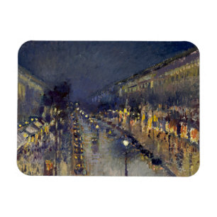 Imán El Boulevard Montmartre de noche Pissarro