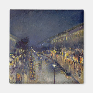 Imán El Boulevard Montmartre de noche Pissarro