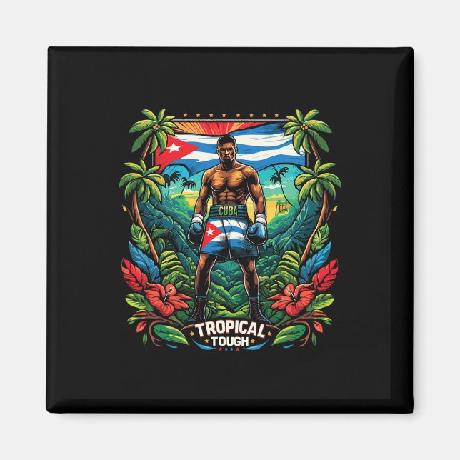 Imán El Boxeo Cubano Tropical Duro (Frente)