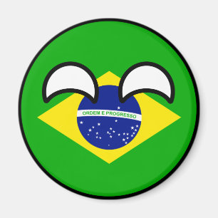 Imán El Brasil Geeky que tiende divertido Countryball