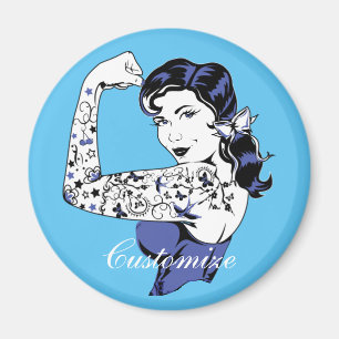 Imán El brazo Chica del tatuaje arriba Thunder_Cove