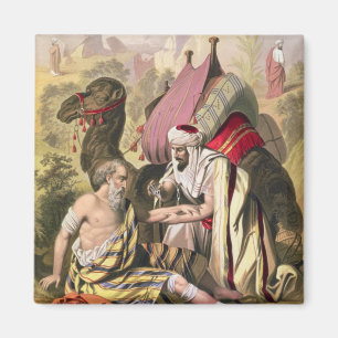 Imán El buen samaritano, de una biblia impresa por Edwa