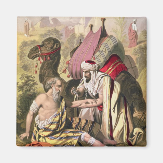 Imán El buen samaritano, de una biblia impresa por Edwa (Frente)