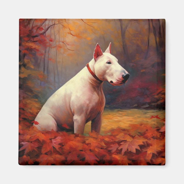 Imán El 'Bull Terrier' en otoño se inspira en las hojas (Frente)