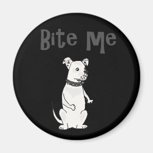 Imán El bulldog americano blanco divertido me muerde