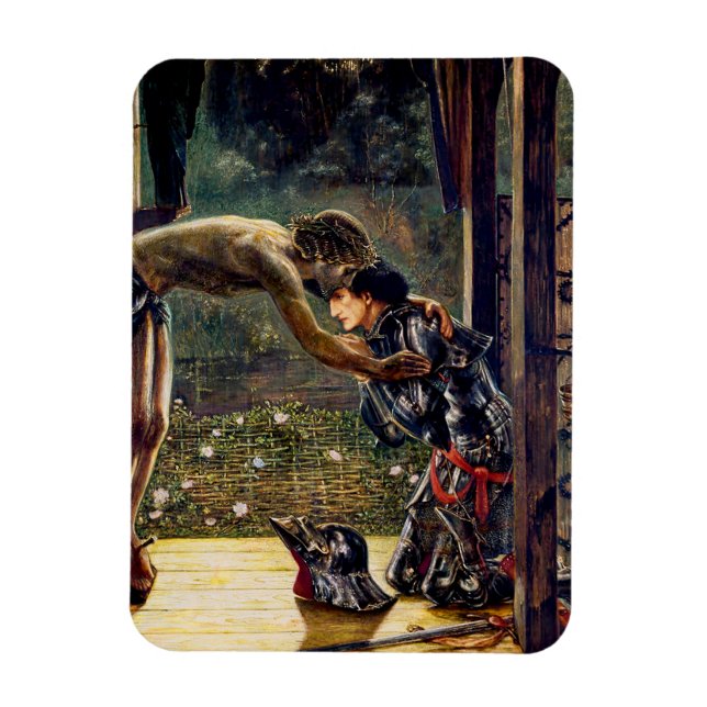 Imán El Caballero Misericordioso de Edward Burne-Jones (Vertical)