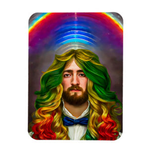 Imán El cabello arcoiris hombre de amor Fantasía arte L