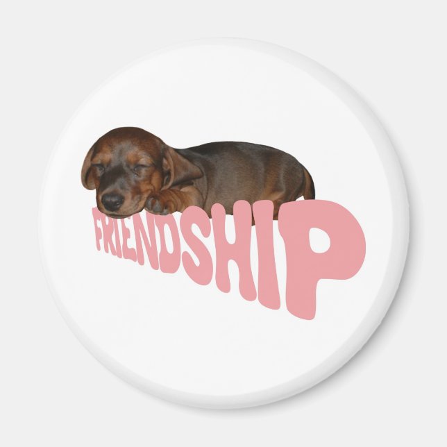 Imán El cachorro de amistad / perro es el mejor amigo d (Frente)