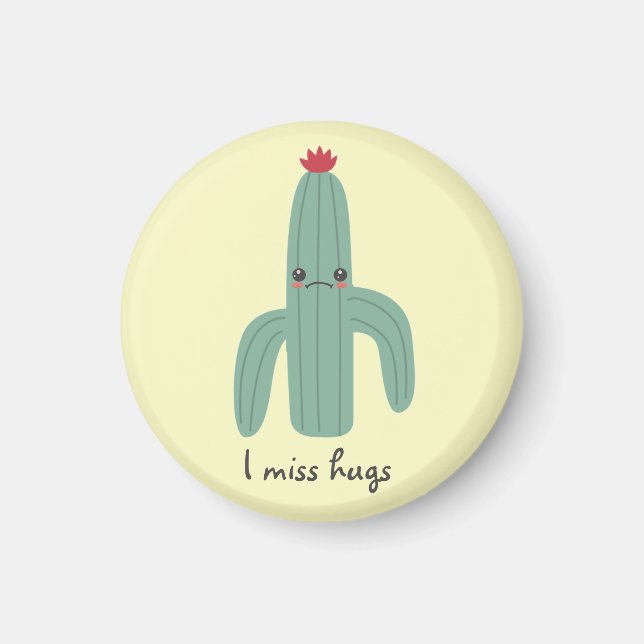 Imán El Cactus de Kawaii pierde abrazos (Frente)