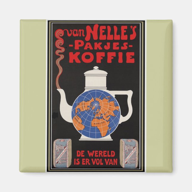 Imán El café de Van Nelle - Publicidad de época (Frente)