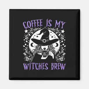 Imán El café es mi bruja engendran retro Halloween Witc