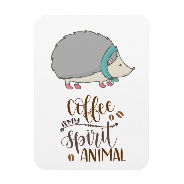 Imán El café es mi espirito Hedgehog (Vertical)
