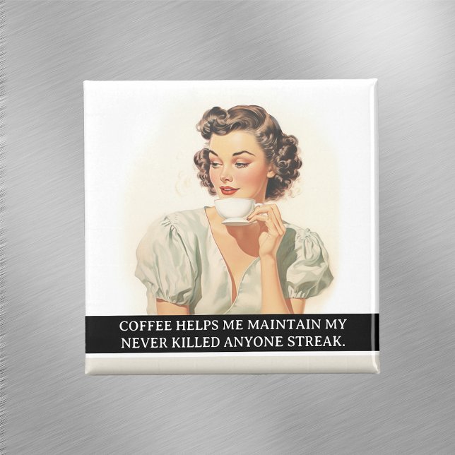 Imán El café me ayuda a decir graciosos retro 50 (Subido por el creador)