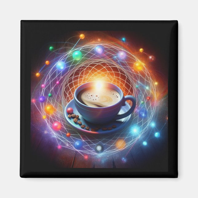 Imán El café y el cosmos: Una sicigia de la energía (Frente)