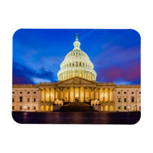 Imán El capitolio de Estados Unidos en la hora azul