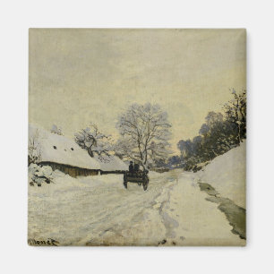 Imán El carro, o camino debajo de la nieve en Honfleur,