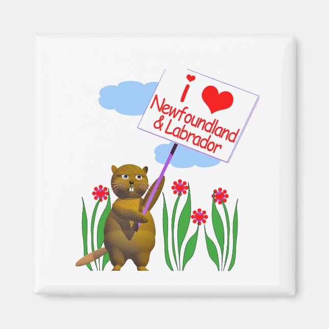 Imán El castor canadiense ama Terranova, Labrador (Frente)