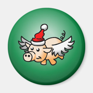 Imán El cerdo de los Navidades voladores