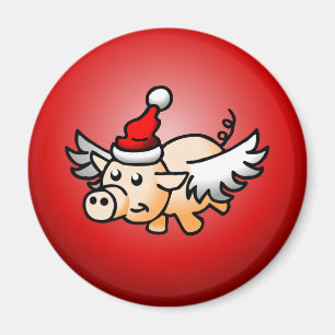 Imán El cerdo de Navidad volador
