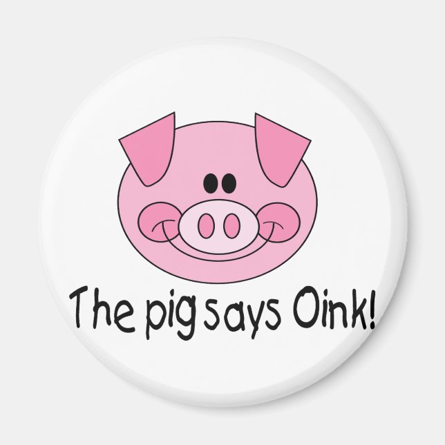 Imán El cerdo dice que Oink (Frente)