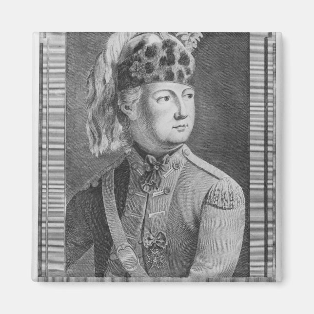 Imán El Chevalier d'Eon como dragón, 1779 (Frente)