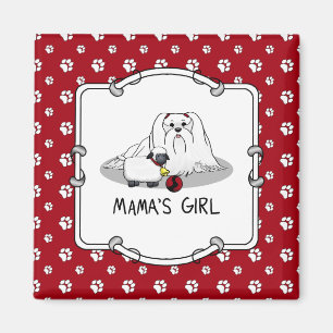 Imán El Chica de la mamá #2 Perro maltés - Mamá maltesa