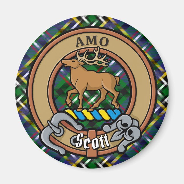 Imán El clan Scott Escudo sobre el Tartán Verde (Frente)