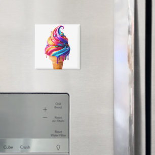 Imán El clásico cono de helado vibrante de SlipperyJoe
