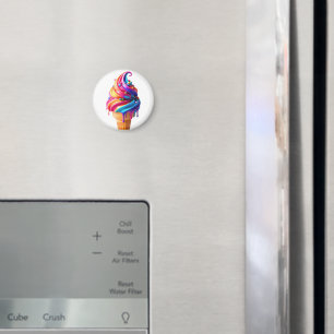 Imán El clásico cono de helado vibrante de SlipperyJoe'