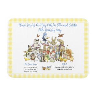 Imán El clásico Peter the Rabbit Birthday Party Invitac