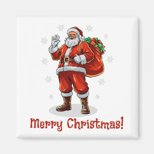Imán El clásico Santa Claus trae regalos de Navidad