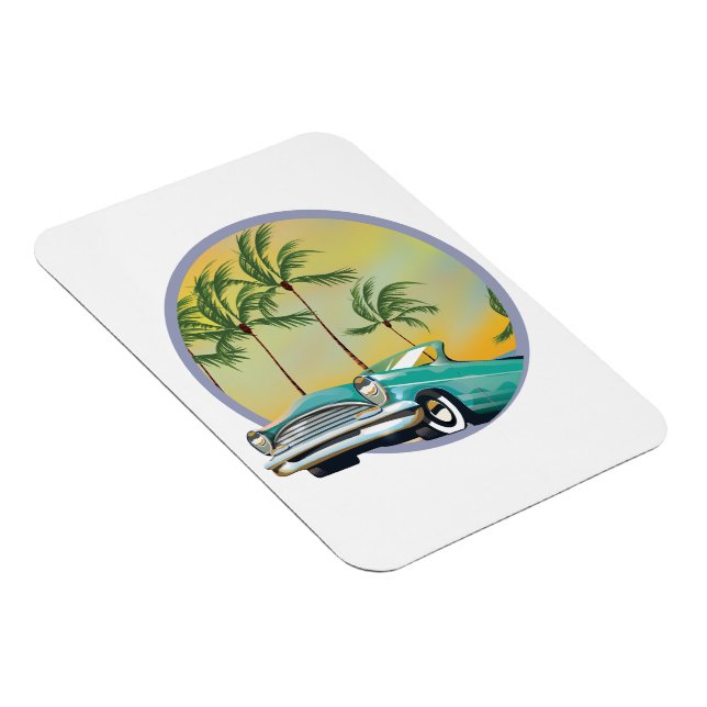 Imán El coche clásico al atardecer (Lado Derecho)