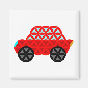 Imán El Coche De La Vida - Formas Sagradas A3,Rojo.