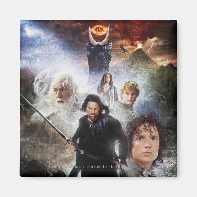 Imán EL Collage de caracteres del SEÑOR DE LOS ANILLOS (Frente)