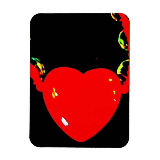 Imán El collar del corazón rojo salva la fecha8 (Vertical)