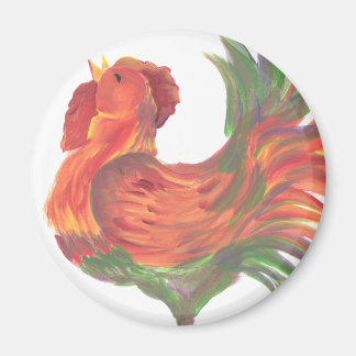 Imán El colorido arte de los gallos del campo