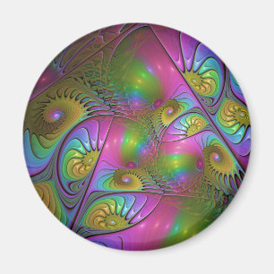 Imán El Colorido Arte Fractal Abstracto Trippy Luminoso