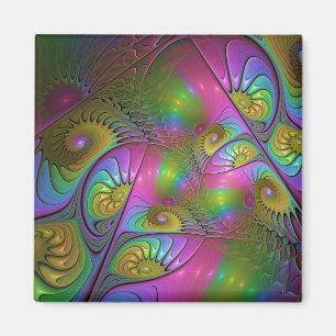 Imán El Colorido Arte Fractal Abstracto Trippy Luminoso